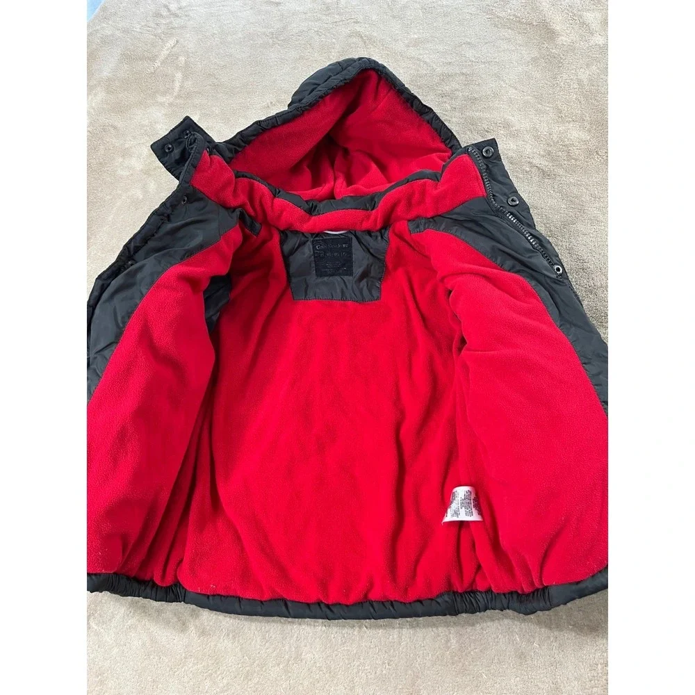 Y2K Calvin Klein Jeans Puffer Jacket Boys‎ size 7  Gray Winter Coat Hooded EUC